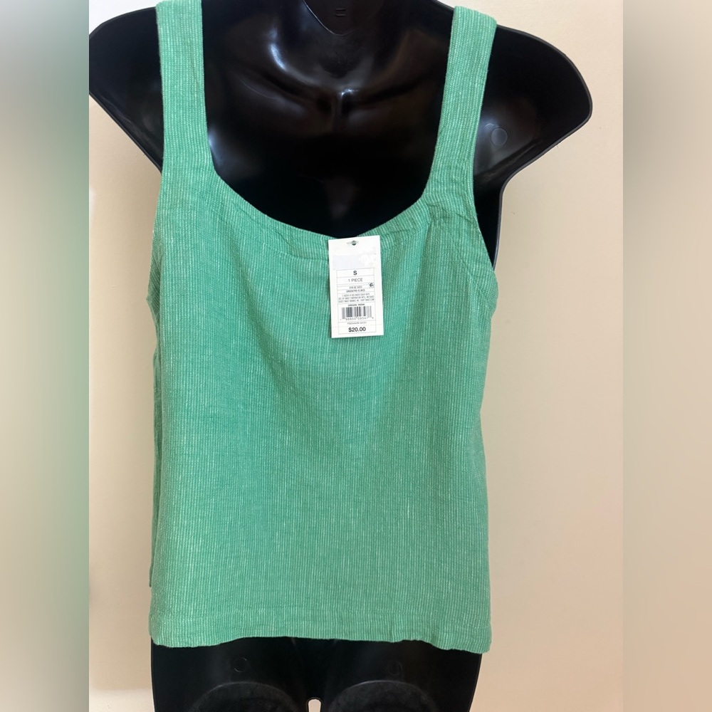 Green Boxy Relaxed Tank Top - Picture 4 of 4